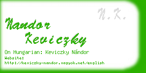 nandor keviczky business card