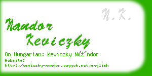 nandor keviczky business card